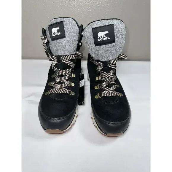 NEW Sorel Kinetic Conquest 9.5 Black Waterproof Hiking Boots Women’s Gum NWT - Picture 4 of 12